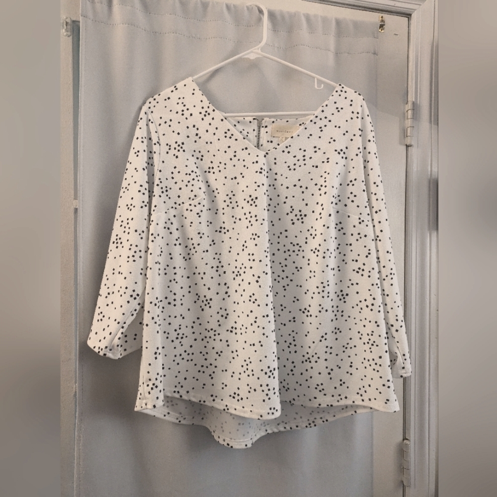 White and black blouse